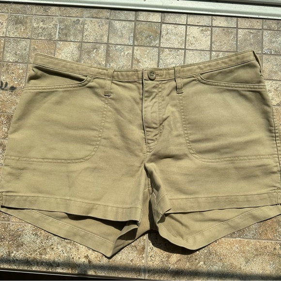 Abercrombie & Fitch SHORTS 100% cotton dark khaki SIZE 4 excellent shorts - Picture 10 of 10